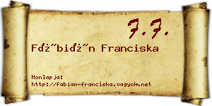 Fábián Franciska névjegykártya